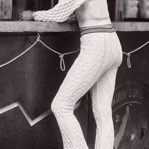 Free People Movement Cable Knit White Snowfall Pants
